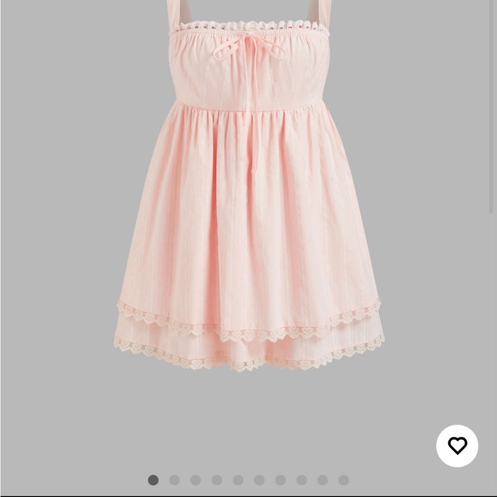 Pink Lace Trim babydoll dress